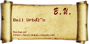 Beil Urbán névjegykártya